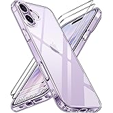 ivoler Clara Case for iPhone 17, with 2 Pieces Tempered Glass, [Military Protection] Anti-Yellow Bumper Case Cover &ndash; Transpar