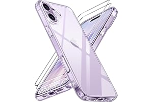 ivoler Clara Funda para iPhone 17, con 2 Piezas Cristal Templado, [Protección Militar] Anti-Amarillo Carcasa Antigolpes Bumper Case Cover - Transparente