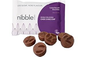 Nibble Simply Doubly Delicious CHOC CHOC CHIP - Low carb, lower sugar, keto-friendly, vegan (12 x 36g packs)