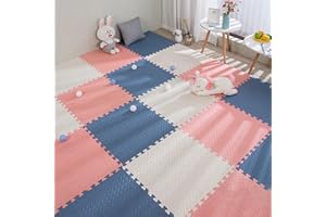 Gutsbox Tappeto Gioco Bambini 18 Pezzi Tappeto Puzzle Bambini Gioco Eva Tappeto Gioco, 30x30x1,2 cm, Impermeabile e antiscivolo