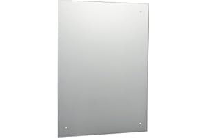 W WATERSTONE MIRRORS & FRAMES 60 x 45cm Waterstone Frameless Bathroom Rectangle Mirror with Pre-Drilled Holes and Wall Hanging Fittings