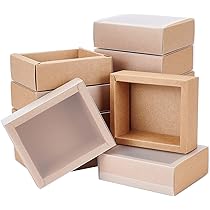 BENECREAT 16 Confezione di Scatola di Carta Kraft, Scatole per Dolcetti Rettangolari Bianche da 17x13.6x3.5cm con Finestra Trasparente per Esporre Biscotti, Forniture per Pacchetti di Nozze