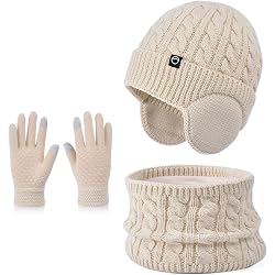 AYPOW Bonnet Enfant Avec Oreilles De Chat | 3-12 Ans, Tour De Tête 50-54 Cm | Tricoté, Doublure Chaude, Coupe-vent | Unisexe, Pour Activités Extérieures