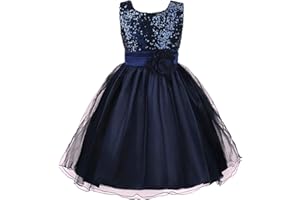 Discoball Fille Robe Princesse éclat Voile Fleur fête Anniversaire Mariage Demoiselle d 'Honneur Robe 3-12 Ans