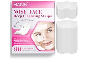 ‎QLIGES 30 Nose Mitesser Nasenstrips+60 Face Strips für Kinn oder Stirn, Tiefenreinigung mit sofortiger Entfernung von Mitessern und verstopften Poren