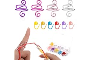 LLOUSSAK 4 Stück Häkelring Handgefertigtes Strickzubehör aus Metall Verstellbare Häkelhakenschlaufe Häkelringe mit 60 Stichmarkierungen Geschenk für Mama Oma Nähliebhaber DIY-Handwerker