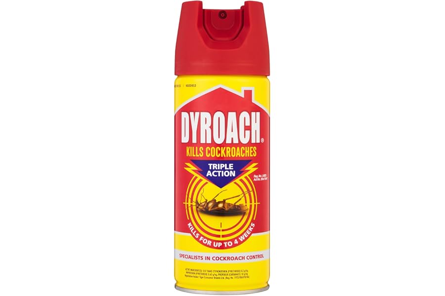 Dyrange Dyroach Triple Action Cockroach Aerosol Spray 300ml: Efficient Cockroach Killer Spray - Comprehensive Insect Control