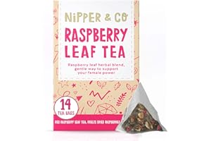 NIPPER&CO Nipper & Co, Red Raspberry Leaf Tea Pregnancy, Preconception (14 Reusable Bags = 42 Cups) Natural & Biodegradable Baby Shower Pamper Kit, New Mum To Be Gift Hamper Present, Baby Shower Gifts