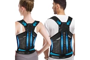 HLGO Rücken Geradehalter Rückenstützgürtel Haltungskorrektur für Frauen Männer Verstellbarer Rückengurt Schultergurt gegen Rundrücken Haltungstrainer für Aufrechte Haltung im Büro Alltag Atmungsaktiv XL