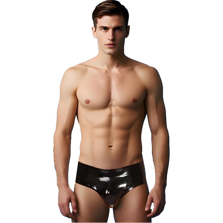 Slip String Latex Noir Transparent Pour Homme - Cosplay, Club, Nouveauté