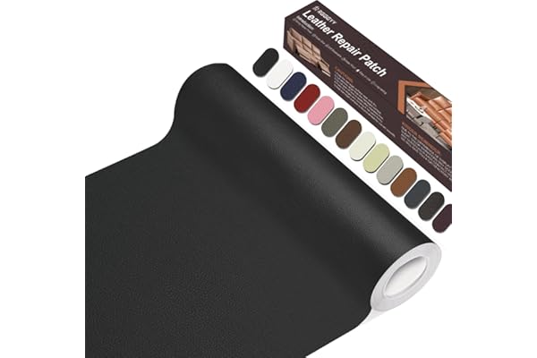 Simili Cuir Autocollant, 20 x 100cm Patch de Réparation en Cuir, Patch Cuir Auto-adhésif Rénovation Pour Siège de Voiture, Meubles, Canapé, Sacs à Main, Vestes, Chaises.(Noir)