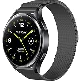 GIOPUEY Straps Compatible with Xiaomi Watch 2, Stainless Steel Braided Bracelet [Magnetic] Bracelet - Black