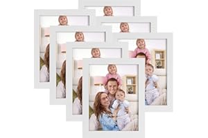 Giftgarden Marcos de Fotos 15x20, Juego de 7 Marco 15x20 Blanco de Mesa y Pared, Para Decorar Salones, Pasillos, Dormitorios, Oficinas
