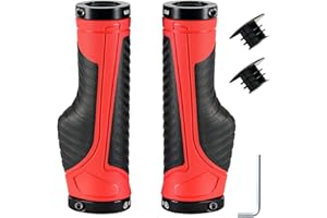 Boenoea Impugnature per Bicicletta con Doppia Chiusura, del Manubrio della Bicicletta,Impugnature Antiscivolo per Mountain Bike con Serratura in Alluminio Manopole MTB BMX