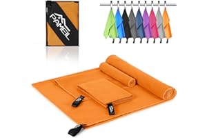 PAMEIL Asciugamano Microfibra Set di 3 (Asciugamano da Bagno Grande 160x80cm +2 Pezzi Asciugamano Piccolo 80x40cm) Telo Microfibra per Backpacker, Asciugamani Palestra ad Asciugatura Rapida