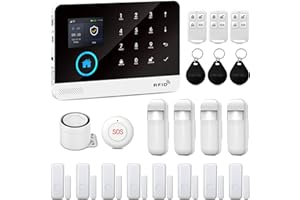 XNY Kit Système d'alarme Maison 4G - 21 pièces - Alarme Maison sans Fil Intelligent WiFi avec APP - Détecteur de Mouvement, Télécommandes, Capteur de Fenêtre et de Porte, Sirène, Compatible avec Alexa