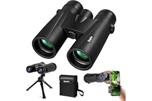 QUPITE Binoculars12x50 High Power Binoculars for Adults and Kids,Compact for Bird Watching with Tripod Phone Adapter, BAK4,FMC Lens, Waterproof Small Binoculars for Travel Stargazing Hunting