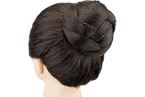 IMISSU Tressé Chignon Danseur Couverture De Cheveux Donut Postiches Chouchous Femmes Cheveux Chignons Perruque Updo pour la Fête De Mariage (M1 Chocolate Brown)