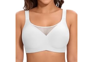 Cavotor Non Wired Bras for Women Seamless Push Up Bra T Shirt Soft Comfort Support Bras for Saggy Breasts Lace Wireless Bralettes with Bra Extender