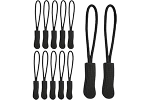 WOLMIK Tiradores de cremallera: 10 tiradores de cordón con cremallera, reemplazo de tirador de cremallera, extensión de cremallera, etiquetas de cremallera, etiquetas de cremallera antideslizantes