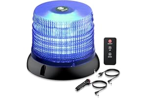 EYPINS 72 LED 72 W Luce Lampeggiante Senza Fili con Telecomando, Luce Rotante con Accendisigari e Cavo di Ricarica USB,Base Magnetica,E57/IP65,Coperchio Blu,per Auto Trattore,Camion,12 V/24 V