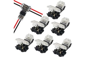 CTRICALVER Double T-type wiring connector Wiring branch connector Easy and quick wiring installation Branch Wiring Low Voltage Electronic T tap connectors [Set of 6]