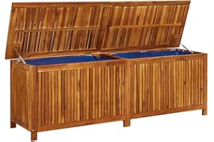 Gecheer Baule da Giardino Legno,Cassapanca Contenitore da Esterno,Cassapanca da Giardino per Esterno,Baule da Esterno Grande 175x50x58 cm in Legno Massello di Acacia