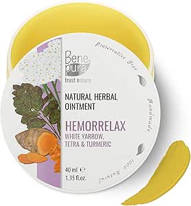 Benepura Hemorrelax 100 Natural Herbal Ointment 1 35 Fl Oz 40ml White Yarrow Tetra Turmeric A Natural Anal Treatment For Piles Acts Favorably On Anus Skin No Animal Testing Handmade In Eu Amazon Co Uk Health Personal Care