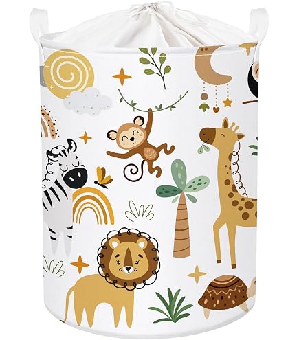 Panier De Rangement Rond En Feutre Tête De Lion – Boîte à Jouets Enfant 37x35 Cm Mignon Et Pratique