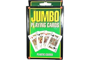 GENERIC Jumbo Playing Cards Plastic Coated Complete 52 Main Cards & 2 Joker Deck Waterproof Playing Card for Kids, Children, Girls & Adults by Zinnia