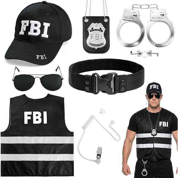 FBI Agent Costume for Adults - Bureau Role Play Outfit - Includes