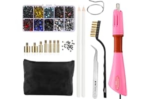 Weskjer Herramienta de aplicación de hotfix Varita de aplicador de diamantes de imitación Hot Set con 7 tamaños Consejos para cristales Gema Diamantes de imitación Diamantes