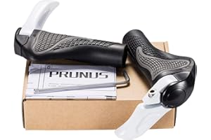 PRUNUS Bike Handlebar Grips, Mountain Bike Grips Rubber Ergonomic Antislip MTB Grips for MTB BMX Bicycle, Ergon Grips Suitable for 22.2mm Bike Handlebar with Free Grips Wrench