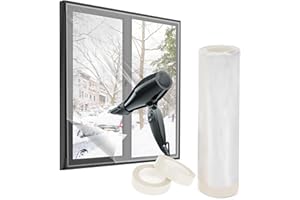 fowong Window Insulation Kit, 1.6 m x 10 m - Upgraded POF Insulating Shrink Film Reduces Heat Loss & Condensation, Fits Most Windows Doors & Conservatories | Heat Control, Energy Saving