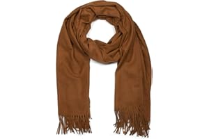 styleBREAKER Unisex weicher Schal mit Fransen einfarbig, warme Winter Stola Lang Unifarben, Tuch 01017104