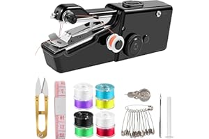 HhBdy Maquina Coser Portatil, Maquina de Coser de Mano Mini, Sewing Machine Eléctrico Mini Portatil Práctico, Bordadora Automatica con Accesorios para Principiantes DIY en Casa