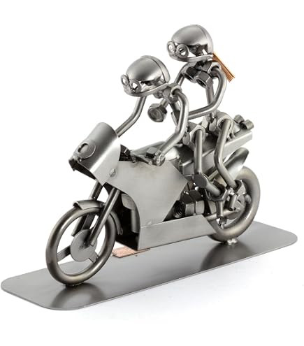 Steelman24 I Omini di Viti Tornitore con Piastra di Incisione...Steelman24 I Omini di Viti Chopper in Rame I Idee Regalo...Omino Viti Motocicletta Steelman24 - Con Piastra Incisione
