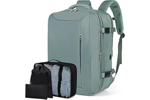 Xkdoai Easyjet Plecak podróżny 45 x 36 x 20, torby kabinowe z organizerem walizki, 3-częściowy zestaw samolotu bagaż ręczny zatwierdzony do lotu Rucksack Walizka Plecaki, Zielony, bagaż podręczny