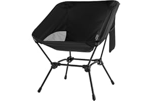 PadPure Lightweight Folding Camping Chair, Portable Folding Chairs for Outside Camp, Hiking, Beach, Fully Cushioned Seat and Back with Side Pocket, Support 330lbs, Black