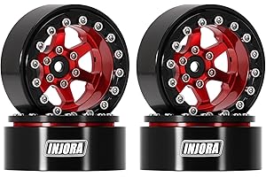 INJORA 1.3" Aluminium Beadlock Wheels -5.25mm Offset for SCX24 TRX4M 1/24 1/18 RC Crawler