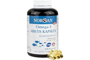 ‎NORSAN NORSAN Premium Omega 3 Dorschöl Kapseln 120 Kapseln / 1.500mg Omega-3 pro Portion/Omega 3 Kapseln - Fischöl Kapseln aus nachhaltigem Wildfang