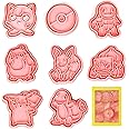 Owyee VT-991 Pack of 8 Cookie Cutters for Children for Pokemone, 3D Cartoon Cookie Cutters Christmas Cookie Cutter Animals Set, Cookie Cutter Sandwich Vegetable Bread for Baking Fondant Chocolate