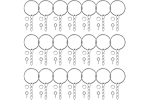 Naler 120pcs Metal Keychain Rings Split Keyrings Flat O Ring for Home Car Keys Attachments Keys Pendants Split Key Ring with Chain 120pcs Open Jump Rings Screw Eye Pins