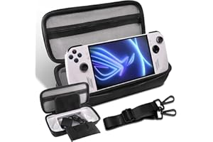 Miimall for ASUS ROG Ally X 2024/ROG Ally Case with Shoulder Strap, PU + EVA Hard Protective Travel Case Cover for ROG Ally X Anti-Scratch Shockproof, Asus Rog Ally Carrying Bag with Portable Handle
