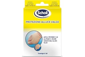 DR. SCHOLL'S Scholl Protezione Alluce Valgo, 1 Fascia Elastica con Protezione in Gel, Aiuta ad Alleviare il Dolore Causato dall'Alluce Valgo, Riduce la Pressione delle Scarpe Durante la Camminata, Taglia 39-42