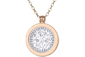 Morella Collier pour Femme 70 cm en Acier Inoxydable doré Or avec Coin Pendentif 33 mm dans Une Pochette en Velours