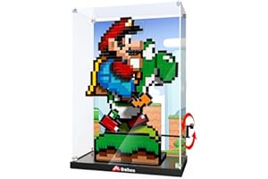 COOLDAC Boîtier d'affichage acrylique pour Lego 71438 Super Mario Yoshi (boîte uniquement, pas de modèle) DIY Crosshair Retains Block Playability Dustproof Transparent HD Backdrop Display Case