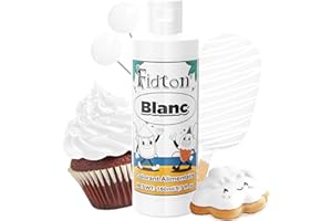 Colorant Alimentaire 160ml - Fidton Colorants Alimentaires Hautement Concentré de Grande Capacité pour la Décoration de Gâteaux, Colorant Alimentaire Liquide pour Fondant, Macarons, Muffins - Blanc
