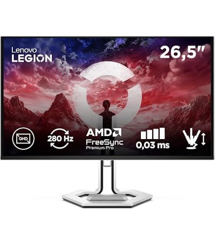 Écran Gaming Lenovo Legion 27U-10 – 27 Pouces 4K UHD, 160 Hz, 0,5 Ms, G-Sync/FreeSync