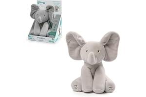 GUND - Flappy L'Éléphant - Peluche Interactive pour Bébé - Bouge, Parle et Chante en Français pour l'Éveil de Votre Enfant - Peluche Éléphant Taille 30 cm - Doudou Bébé - Jouet Enfant 1 an Et +